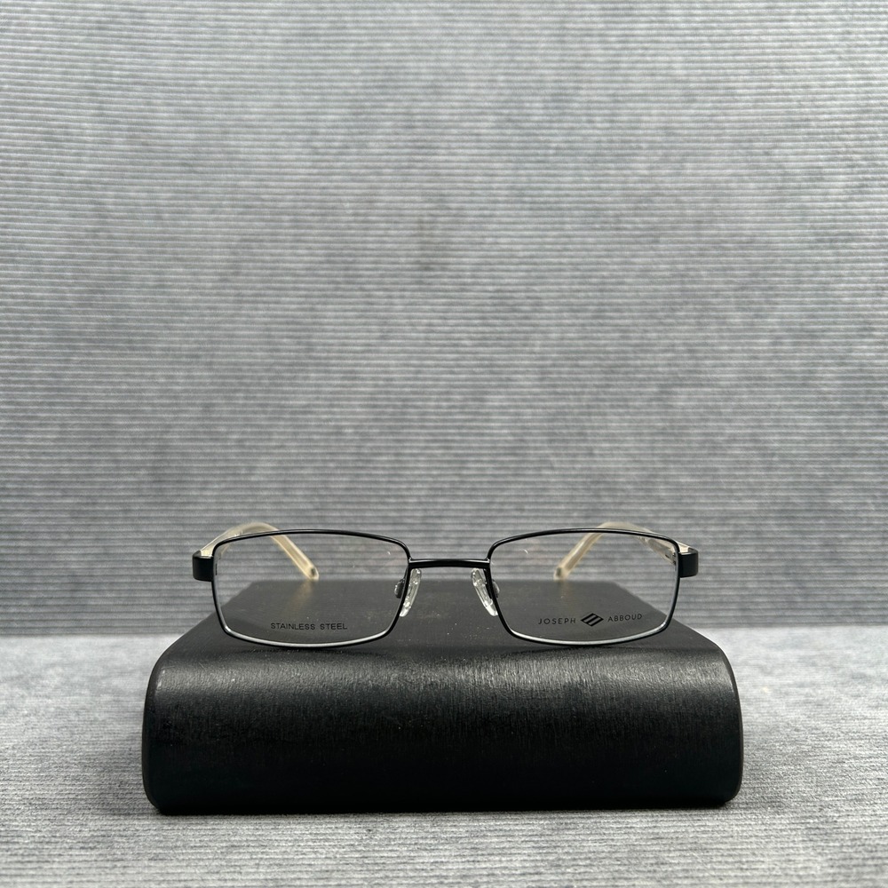 Joseph Abboud JA175 Vintage Black Steel Rectangle Eyeglasses 51-20-140